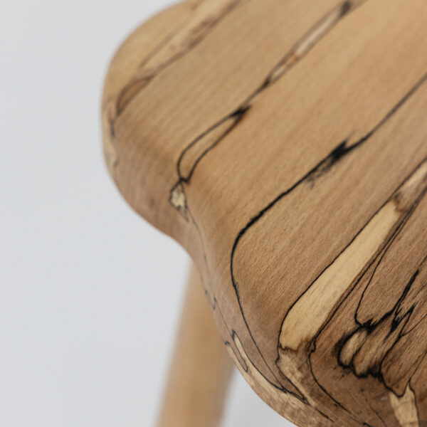 Tall Spalted Beech Top Footstool